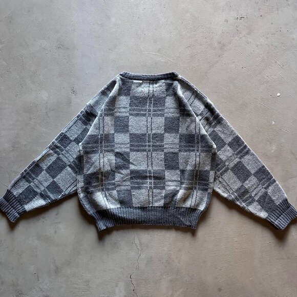 vintage club europe boxy plaid knit sweater - Picture 3 of 4